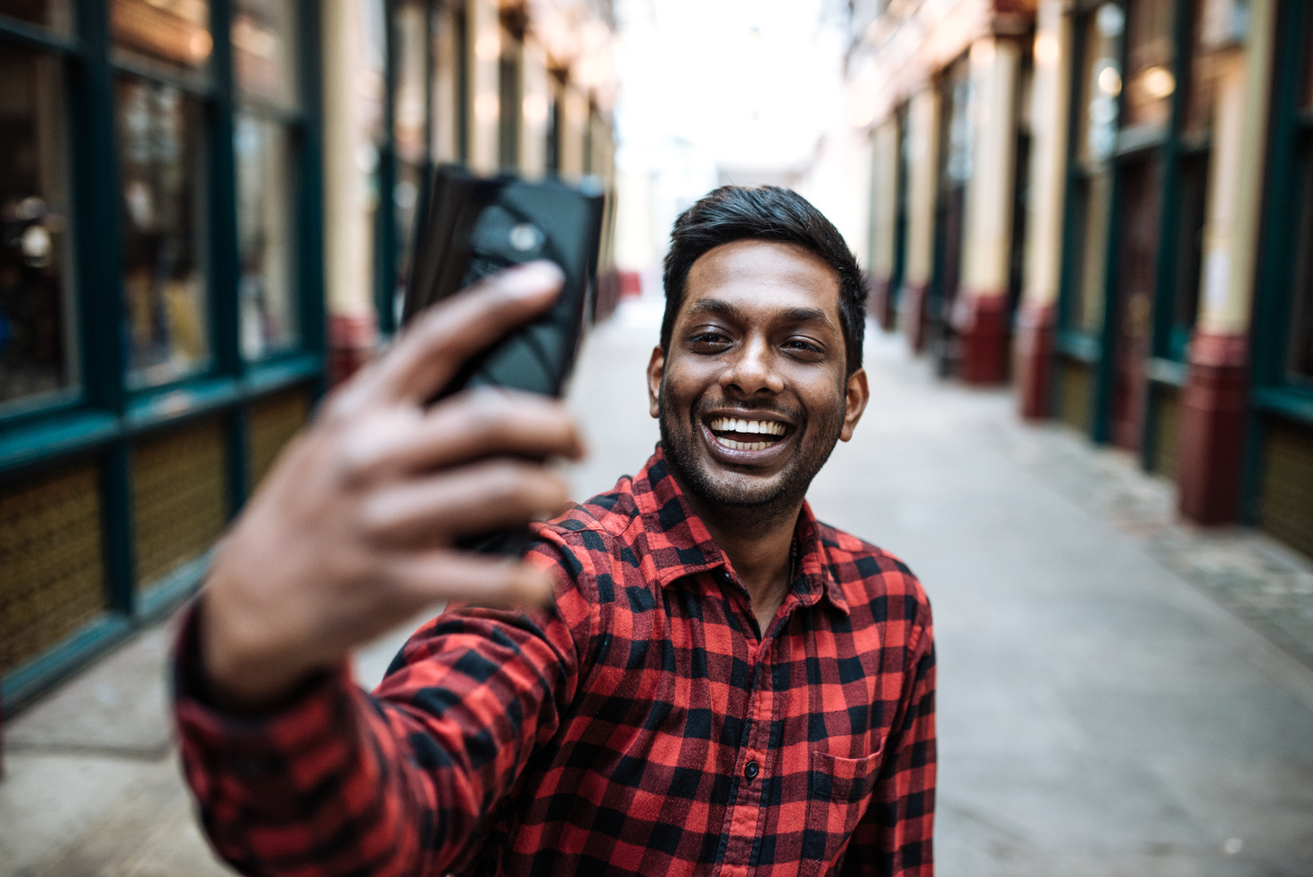 Indian social media influencer taking selfie